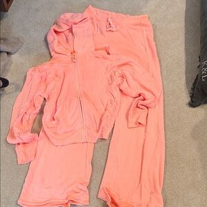 SKIMS Pink Hooded Tracksuit Set
